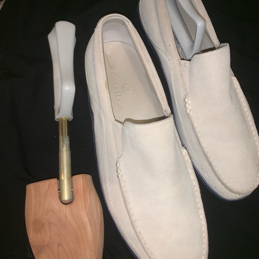 beige Cole Haan loafers